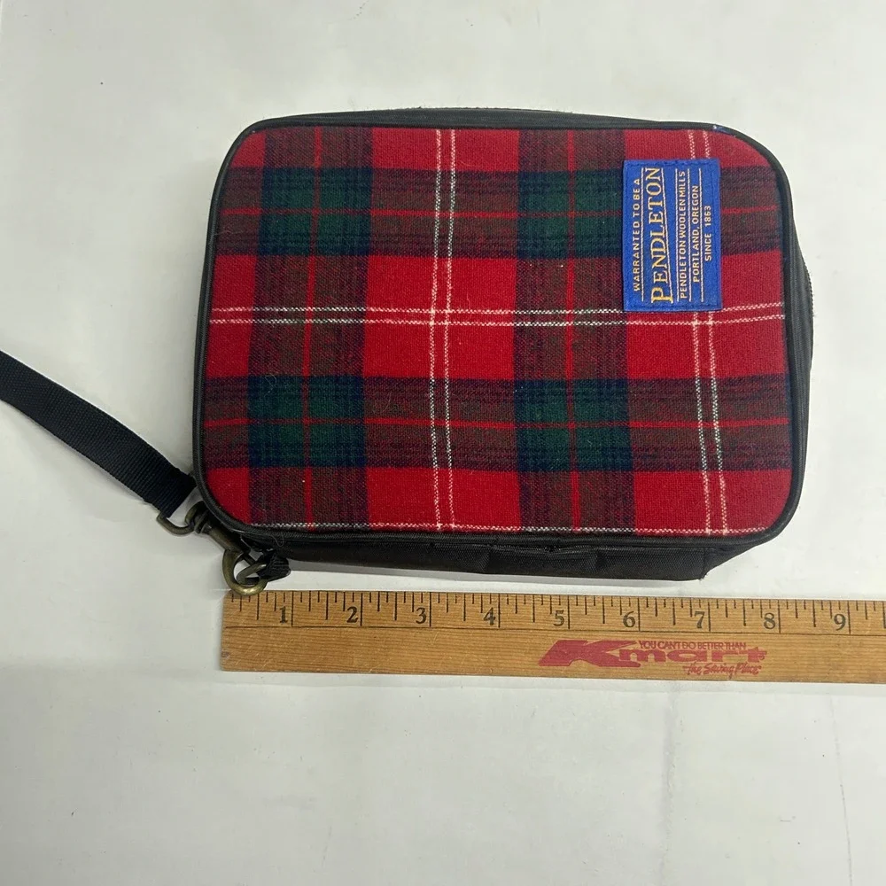 Pendleton Red Tartan Plaid Wool Binder Organizer Red Academic Heritage Preppy‎
